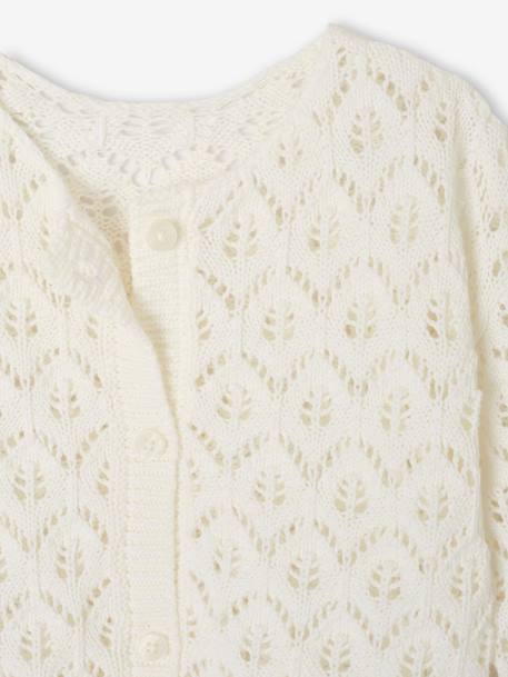 Cardigan in Openwork Knit for Babies white - vertbaudet enfant 