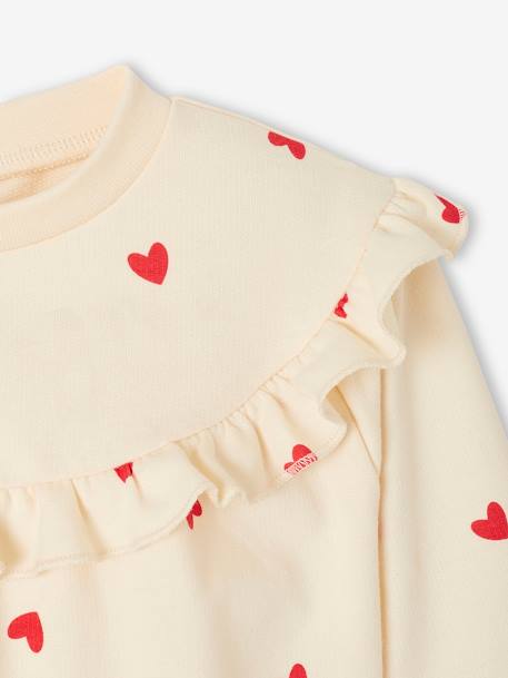 Ensemble bébé fille sweat à volant + legging écru+rose - vertbaudet enfant 