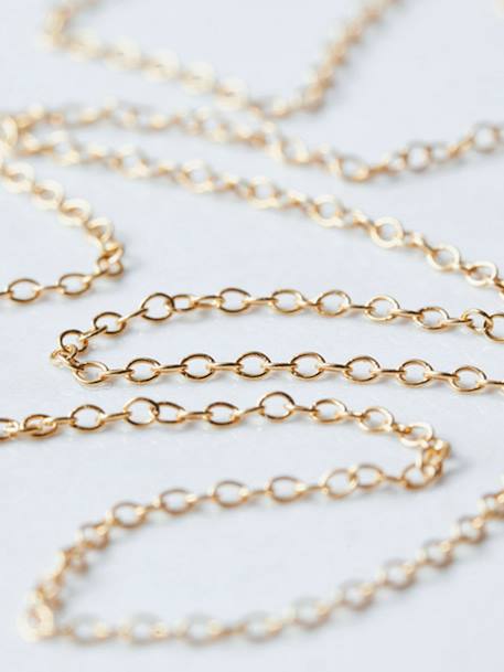 Chaine simple en maille fine dorée à l'or fin Un de ces Quatre pour Envie de Fraise or - vertbaudet enfant 
