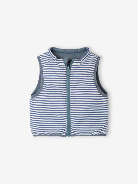 Reversible Windcheater with Zip for Babies grey blue - vertbaudet enfant 