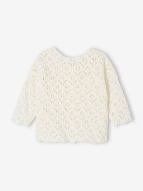 Cardigan in Openwork Knit for Babies white - vertbaudet enfant 