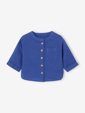 -Chemise bébé col mao en gaze de coton personnalisable