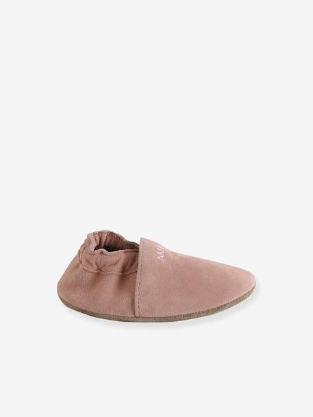 Chaussons bébé cuir souple blanc imprimé+bleu nuit+lot rose+or+rose imprimé+rose poudré - vertbaudet enfant 
