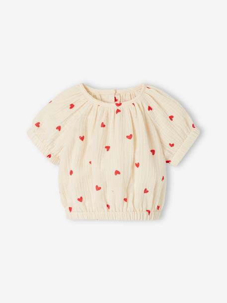Printed baby blouse grey green+vanilla - vertbaudet enfant 