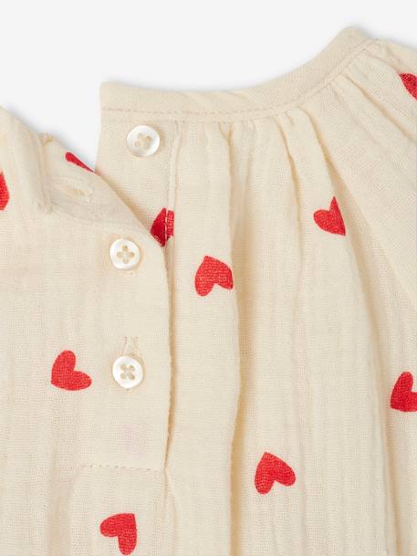 Printed baby blouse grey green+vanilla - vertbaudet enfant 