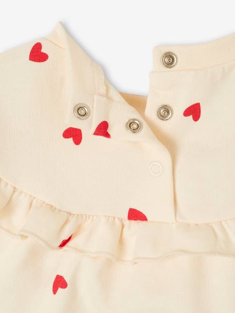 Ensemble bébé fille sweat à volant + legging écru+rose - vertbaudet enfant 
