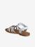 Sandales scratchées cuir enfant blanc+lot bleu - vertbaudet enfant 
