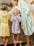 Peignoir de bain adulte mixte rayures TRANSAT capsule famille personnalisable, avec coton recyclé rayé bleu+rayé vert - vertbaudet enfant 