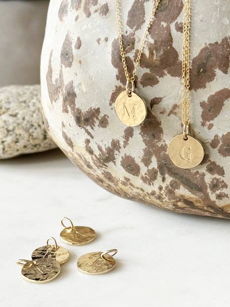 Initial medal, gold-plated jewellery Envie de fraise x 'Un de ces Quatre' gold - vertbaudet enfant 
