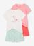Pack of 2 Pyjamas, 1 Rainbow + 1 Pink Flamingo, for Girls turquoise - vertbaudet enfant 