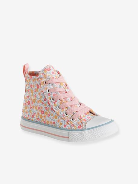 High-Top Trainers with Laces & Zip, for Children, Designed for Autonomy printed white - vertbaudet enfant 
