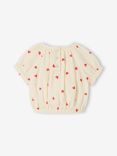 Printed baby blouse grey green+vanilla - vertbaudet enfant 