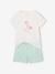 Pack of 2 Pyjamas, 1 Rainbow + 1 Pink Flamingo, for Girls turquoise - vertbaudet enfant 
