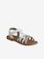 Sandales scratchées cuir enfant blanc+lot bleu - vertbaudet enfant 