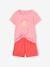 Pack of 2 Pyjamas, 1 Rainbow + 1 Pink Flamingo, for Girls turquoise - vertbaudet enfant 