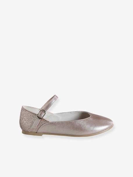 Glittery Ballet Pumps for Girls, Designed for Autonomy gold - vertbaudet enfant 