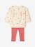 Ensemble bébé fille sweat à volant + legging écru+rose - vertbaudet enfant 