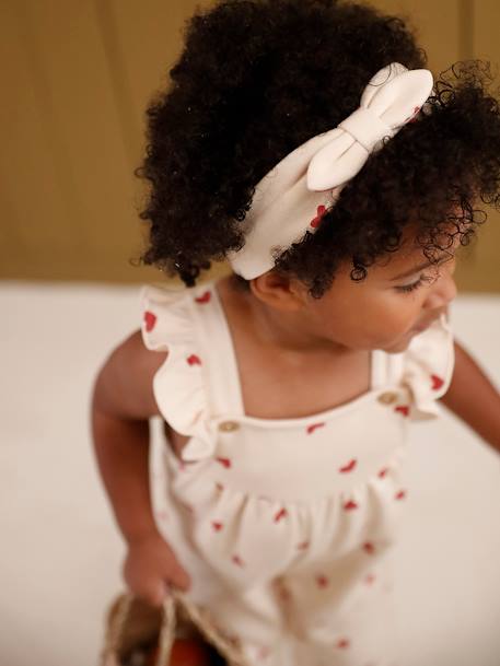 Fleece Dungarees + Headband for Babies ecru+vanilla - vertbaudet enfant 
