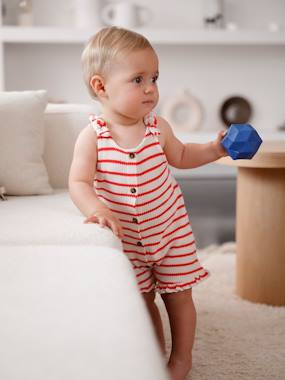 -Combishort bébé fille jersey effet tricot 