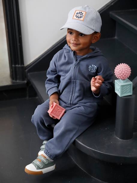 Sports Combo: Zipped Hoodie & Bottoms, for Babies indigo - vertbaudet enfant 