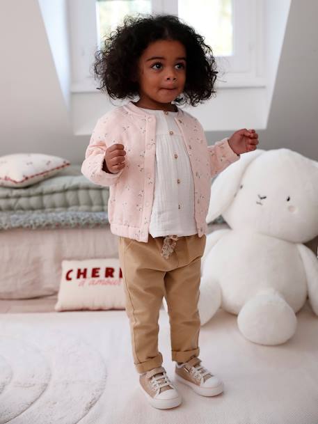 Gilet bébé matelassé rose pâle - vertbaudet enfant 