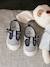 Mary Jane Shoes in Canvas for Babies striped blue - vertbaudet enfant 