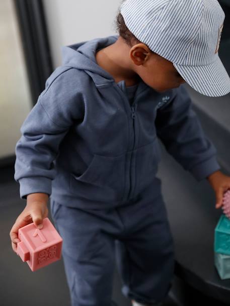 Sports Combo: Zipped Hoodie & Bottoms, for Babies indigo - vertbaudet enfant 