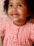 Short Sleeve Gingham Blouse with Frill in Seersucker for Babies chequered red - vertbaudet enfant 