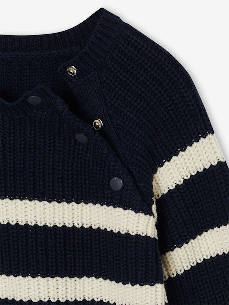 Pull garçon rayé bleu moyen+caramel+écru+encre+vert sauge - vertbaudet enfant 