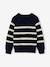 Pull garçon rayé bleu moyen+caramel+écru+encre+vert sauge - vertbaudet enfant 