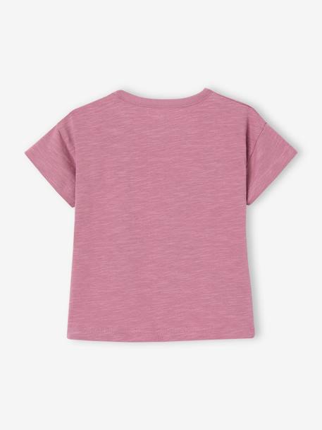 Organic cotton 'Happy Youpi' baby short-sleeved T-shirt violet - vertbaudet enfant 