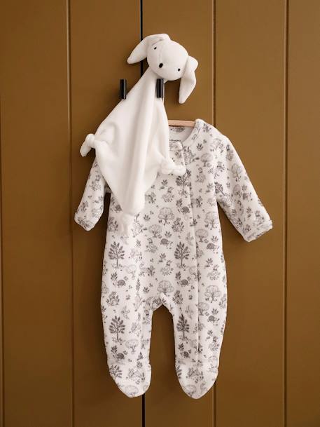 Coffret naissance pyjama bébé et doudou en velours écru - vertbaudet enfant 