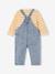 Ensemble tee-shirt rayé et salopetteen jean bébé double stone - vertbaudet enfant 