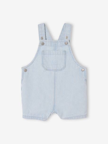 Striped Playsuit for Babies striped blue - vertbaudet enfant 