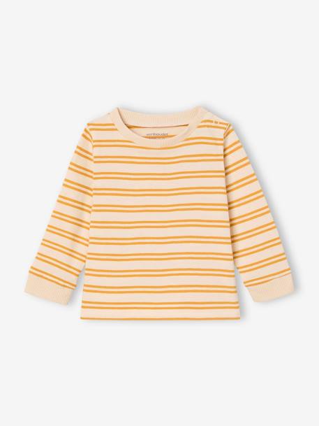 Ensemble tee-shirt rayé et salopetteen jean bébé double stone - vertbaudet enfant 