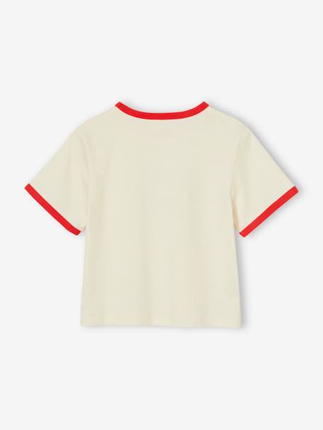 T-shirt esprit collège fille écru+encre - vertbaudet enfant 