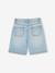 Bermuda fille en jean brodé fleurs bleu clair+bleu moyen - vertbaudet enfant 