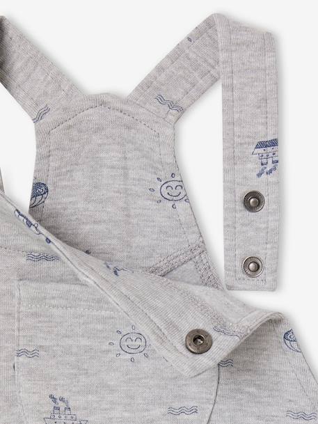Baby fleece dungarees with nautical motifs marl grey - vertbaudet enfant 