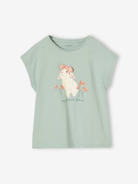 Animal print T-shirt for girls apricot+ecru+grey blue+strawberry - vertbaudet enfant 