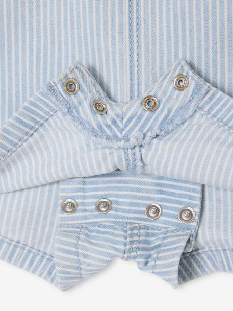 Striped Playsuit for Babies striped blue - vertbaudet enfant 