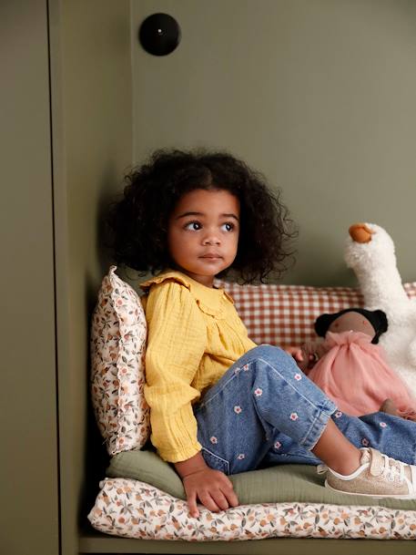Embroidered Mom Jeans for Babies stone - vertbaudet enfant 