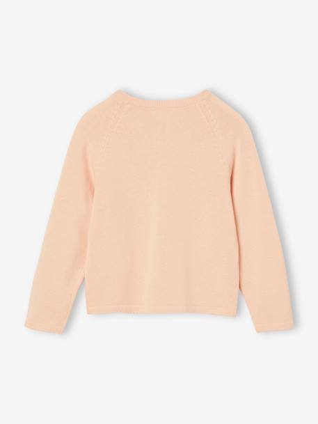 Gilet fille à volants cérémonie beige doré+écru+rose pâle+vert - vertbaudet enfant 