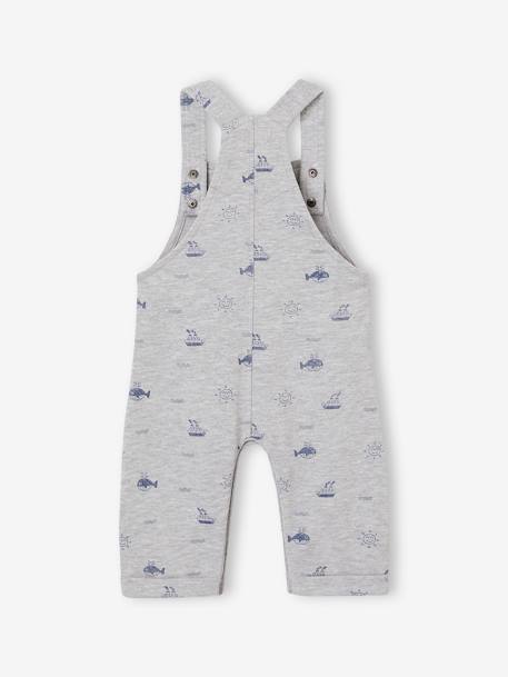 Baby fleece dungarees with nautical motifs marl grey - vertbaudet enfant 