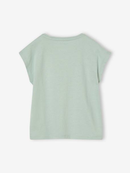 Animal print T-shirt for girls apricot+ecru+grey blue+strawberry - vertbaudet enfant 