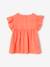 Embroidered Cotton Gauze Blouse for Girls coral+white - vertbaudet enfant 
