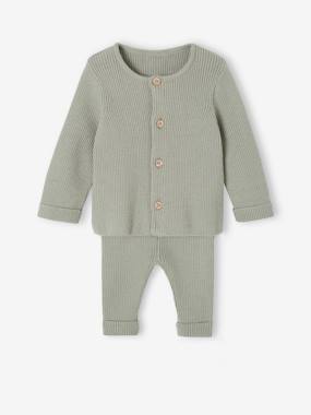 Bébé-Ensemble bébé mixte gilet pantalon en tricot