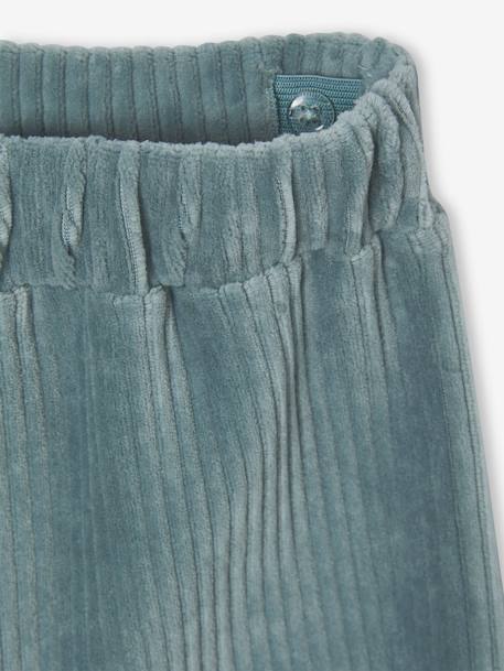 Pantalon fille large en velours anthracite+bleu grisé+écru+kaki+marron+prune+rose - vertbaudet enfant 