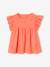 Embroidered Cotton Gauze Blouse for Girls coral+white - vertbaudet enfant 