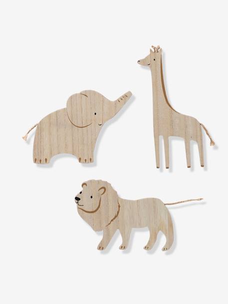Set of 3 jungle animal wall decorations beige - vertbaudet enfant 