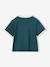 Girls' cropped college-style T-shirt ecru+ink blue - vertbaudet enfant 